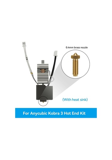 Teltree Anycubic Kobra 3 İçin 24v 50w 3d Yazıcı Hotend Seti - 0.4mm Bakır Nozzle İle Pla/abs/petg Destekli, Titanyum Legitimli Isıtıcı Ve Soğutucu