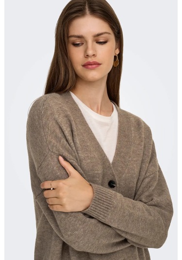 Only Kadın Onlhouston V Yaka Uzun Kollu Yünlü Hırka 15353192 Fındık Fındık