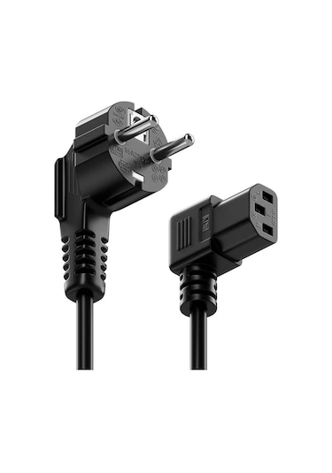 C13 Power Güç Kablosu 90° Derece L Uç Sağ Açılı - 1.8 mt