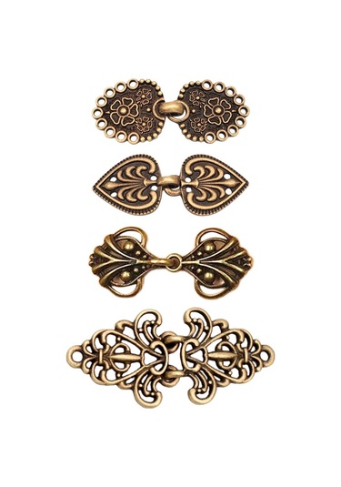 Suntek 4 Adet Ortaçağ Alaşım Şal Raptiye Dikmek Hırka Çok Renkli