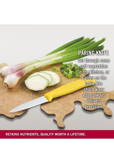 Victorinox 6.7636.L118 8 CM Tırtıklı Soyma Bıçağı Sarı