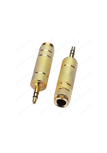 Gold Plated 3.5 Mm Erkek - 6.35 Mm Dişi Dönüştürücü Jack Adaptör