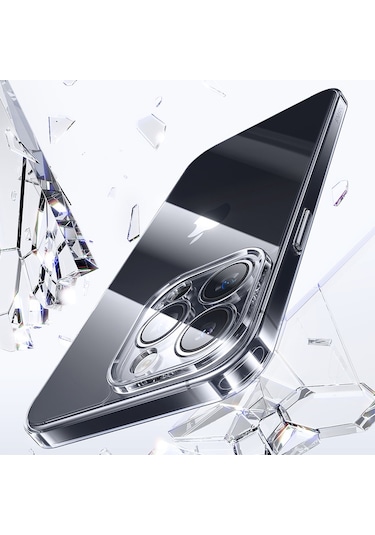 İphone 15 Pro Max Şeffaf Kılıf Kamera Korumalı 0.7mm Fit Silikon