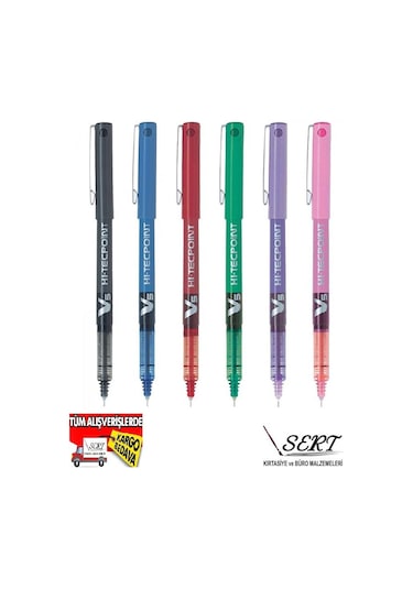 Pilot V5 Hi-Tecpoint Iğne Uç 05 Kalem Ürün 6 Renk 1Paket