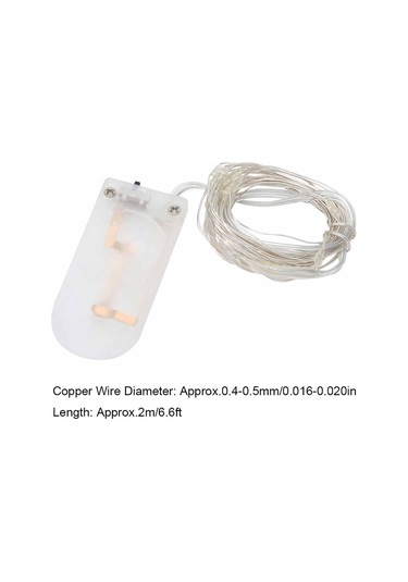 Xiyyadms Led Bakır Tel Işık Zinciri 2m Beyaz - Dışarıda/içeride Dekorasyon İçin - Pil Yok - Dayanıklı Ve Kolay Kurulum Beyaz