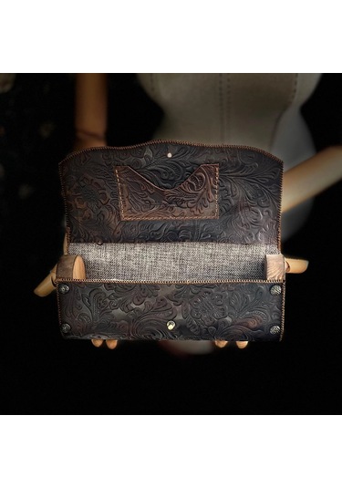 Hakiki Deri, El Yapımı Bayan Çanta, Bayan Cüzdan Larissa V39 Acı Kahverengi