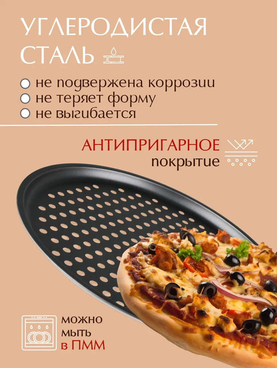 Konono Pizza Kalıbı, Yuvarlak Pişirme, Delikli 111661509 Gri