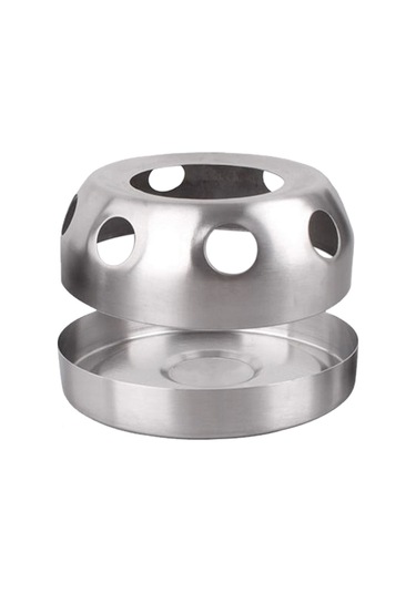 Youtek 410 Paslanmaz Çelik Taşaklı Alkol Ocağı - 4kg Yük Taşıma, Hafif 120g , Çıkışlı Tasarım, Kamp Ve Piknik İçin Sıcak Kaynağı Gümüş