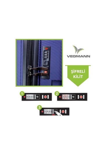 Vegmann Polipropilen Pp Atlas Lacivert Büyük Boy Valiz Lacivert