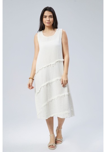 Muslin Elbise Yazın Vazgeçilmesi Beyaz
