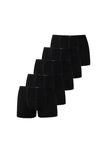 Arma Yıldız Erkek İnce Bel Lastikli Bambu Boxer Siyah 5'li Paket Siyah