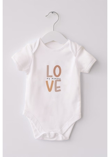 Lilabio %100 Organik Pamuk 3'lü Baskılı Kısa Kollu Bebek Body Beyaz