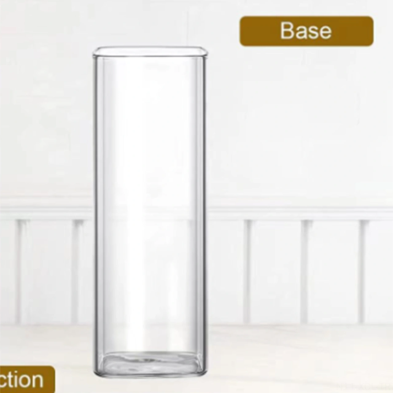 Konesam Modern Cam Koyu Kül Toplayıcı, Yumuşak Temizleme, 60x200mm, Aksesuar Yok Şeffaf