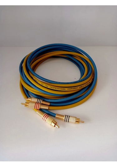 El Yapımı Rca Kablosu %100 Bakır Amfi Ses Aktarım Kablosu Sarı M - 5 Metre