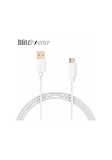 Blitzpower Android Için Micro Usb Şarj Kablosu Beyaz