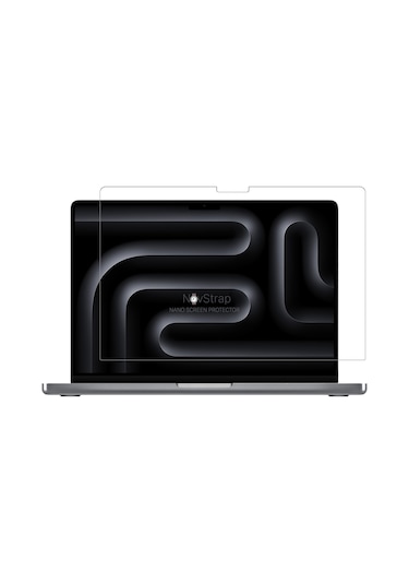 Novstrap  Macbook Pro 16 İnç M3 A2991 İle Uyumlu Parlak Kılıf + Şeffaf Klavye Kılıfı + Film Karışık Çok Renkli