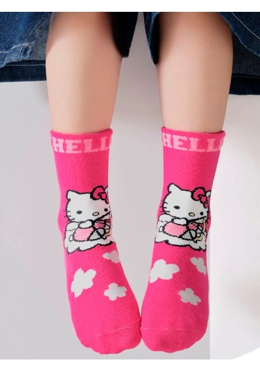 Hello Kitty Çocuk Yüksek Konçlu Hello Kitty Çoraplar 5 Çift 468315366 Pembe