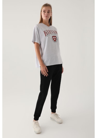 Harvard Kar Melanj Kadın T-shirt 5274-41188 Kar Melanj