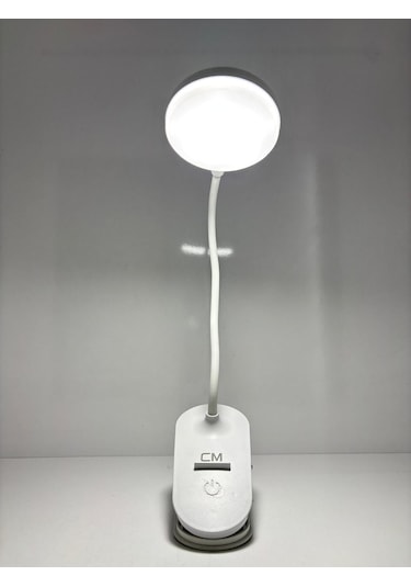 Cm 3 Işık Modlu Led Masa Lambası Mandallı, Usb Şarjlı, Taşınabilir Beyaz