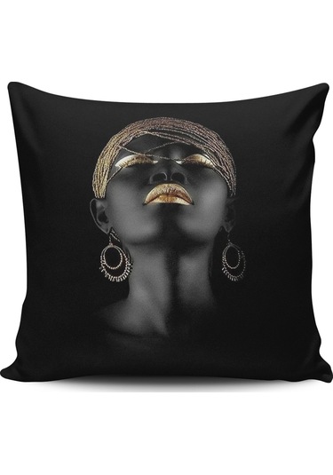 Kırlent Dünyası Afrikalı Kızlar Dijital Baskılı Kırlent Kılıfı (365776401)