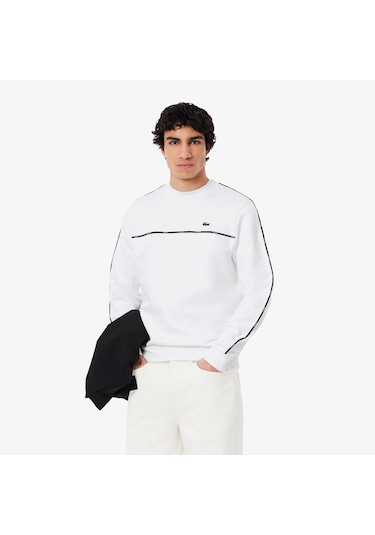Lacoste Sh9818 Erkek Sweatshirt Beyaz