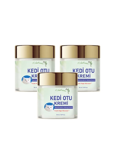 Kedi Otu Kremi 50 Ml 3 Adet Kafur Ağacı Yağı İçerikli Agrilar İçin Krem