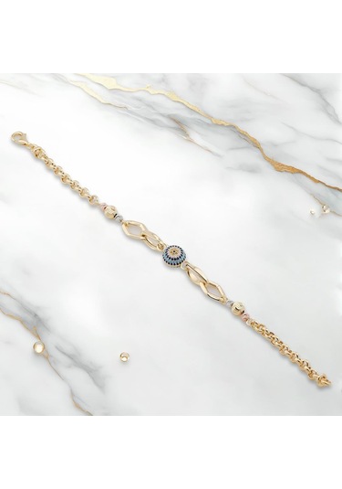 Takıhan Nazar Boncuklu 925 Ayar Gümüş Hallow Bileklik