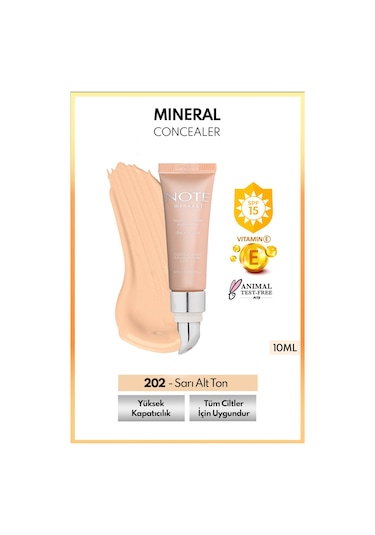 Note Cosmetique Mineral Concealer Spf 15 Yoğun Kapatıcı Metal Başlıklı Göz Altı Kapatıcısı - 202 Orta Açık Note Cosmetique Mineral Concealer Spf 15 Yoğun Kapatıcı Metal Başlıklı Göz Altı Kapatıcısı - 202 Orta Açık