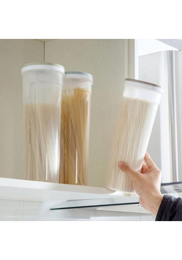 Yüksek Şeffaf Spagetti Makarna Kabı Saklama Kavanozu Kapaklı Bpa İçermez Büyük Kapasiteli Şeffaf Tasarım Hava Geçirmez Sızdırmaz Spagetti Saklayıcı Yeşil