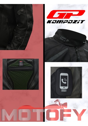 Gp Kompozit Mnty001 Yazlık 5 Korumalı Motosiklet Montu Siyah Xxl