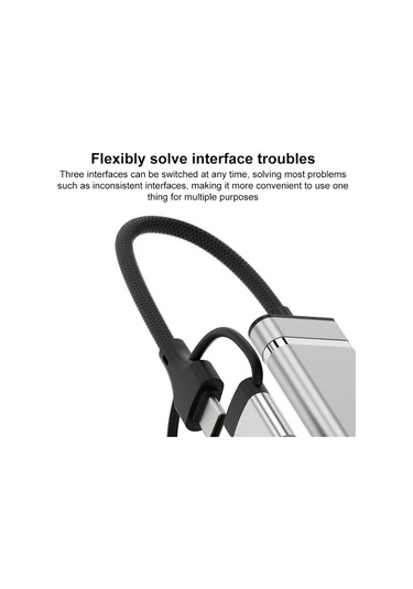 Usb / Typ-c / 8 Pin-cf / Tf / Sd Kart Okuyucu, 3,5mm Hub Adaptörü 6 Arada 1 Yerleştirme İstasyonu Gümüş , Boyut:6'da 6