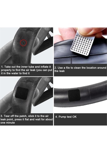Homyl Bisiklet Lastiği Yaması Tutkalsız İç Tüp Yamaları Siyah