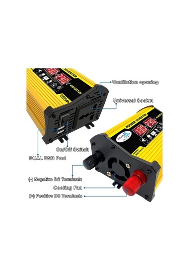 Wondernest Legend Iı Nesil 12v - 110v 4000w Araç İçin Güç Çevirici Sarı