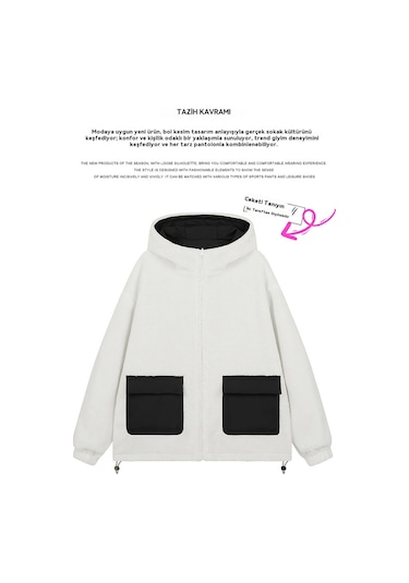 Kalınlaştırılmış Kadın Kışlık Palto, Çift Taraflı Tasarım Siyah