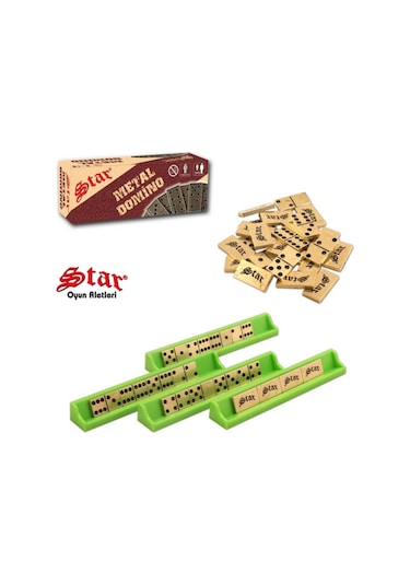 Star Okey Star Domino Zamak Büyük Boy Domino Oyun Seti Metal Domino Taşı Seti Metal 1. Kalite Metal