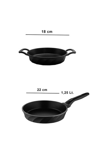 Kuvars 2 Parça Döküm Titanyum Kaplama Tava Sahan Seti