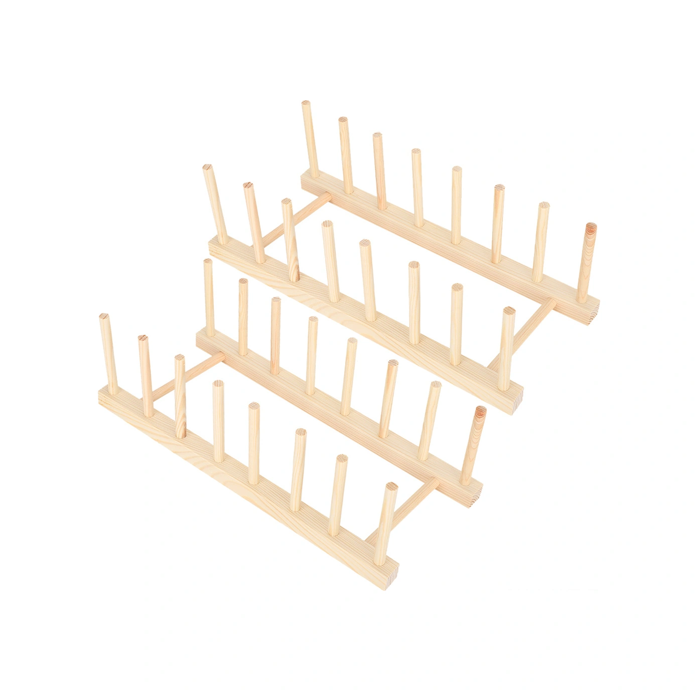 Wezone Ahşap Tabak Depolama Rafı, Mutfak Gereçleri Ve Kitaplık Olarak Kullanılabilir, Doğal Ahşap, Sağlıklı Ve Dayanıklı, 2 Set Diğer