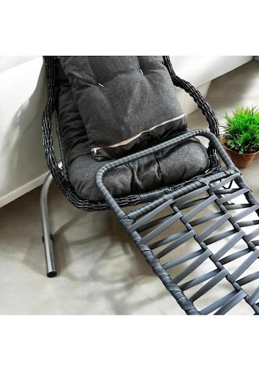 Elit Bahçe Ve Balkon Salıncağı Tek Kişilik Antrasit Antrasit