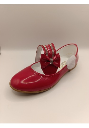 Kız Çocuk Rugan Kaydırmaz Taban Babet Kırmızı