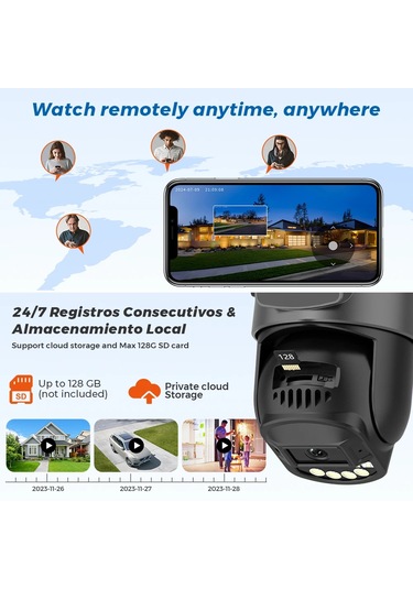 Liangmei 5k Hd Wifi Ptz Kamera Açık 8mp Çift Lens Çift Ekran Aı