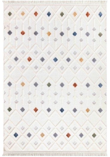 Vivaldi İndia 3018 Renkli İskandinav Serisi Salon Oturma Yatak Odası Halısı Çok Renkli