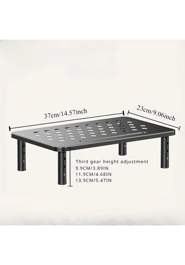 Xuweiwei Beyaz Erkonomik 3 Seviyeli Ayarlanabilir Metal Monitör Standı Ev Ofis Dizüstü Bilgisayar Kolay Montaj Kaymaz Kauçuk Gelişmiş Soğutma