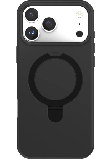 Özel Apple I Phone 17 Pro Regal Magsafe Standlı Kapak - Siyah Fırsat