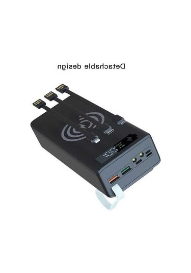 Novahub Siyah 16x18650 Dıy Güç Bankası C Tipi Mikro Usb El Feneri Kılıfı Powerbank Hızlı Şarj Dijital Ekran Korumalı/ Siyah
