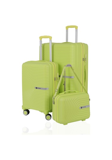 Mçs Polipropilen 3lü Valiz Seti Büyük & Kabin & Makyaj V374 S24sy1000081-set 00194 Açık Sarı