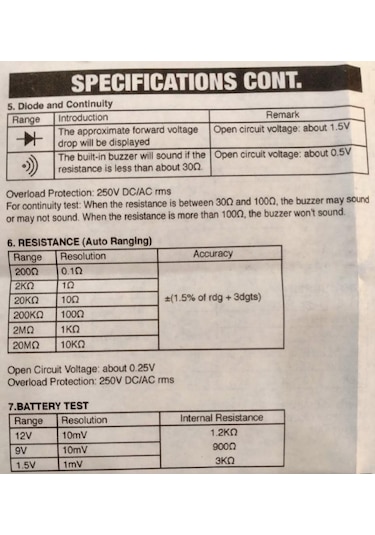 Wellhise MT 6828 Dijital Multimetre Ölçü Aleti