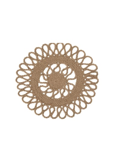 Mudo Home Jüt Desenli Amerikan Servis 37 CM - Flower Hasır