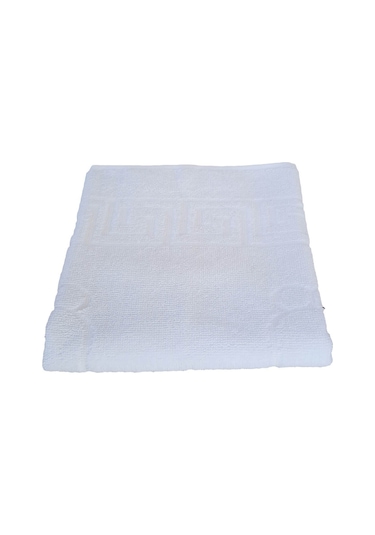 4 Lü Ayak Izli Banyo Paspas 100 Pamuklu Ayak Havlusu Beyaz