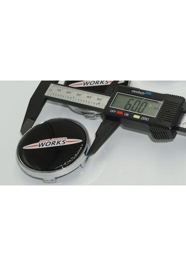 Mini John Cooper Works Logo Gümüş Siyah Jant Göbeği Kapak Seti