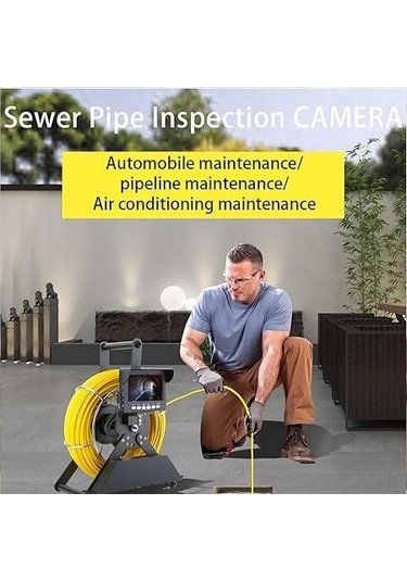 Profosyonel Ekranlı Kameralı 30 Metre Fiber Kablo Yılan Endoskop Kameralı Hafıza Kart Girişli Kuyu, Sondaj, Kanalizyasyon Kamerası 8 Mm 4.3 Inc